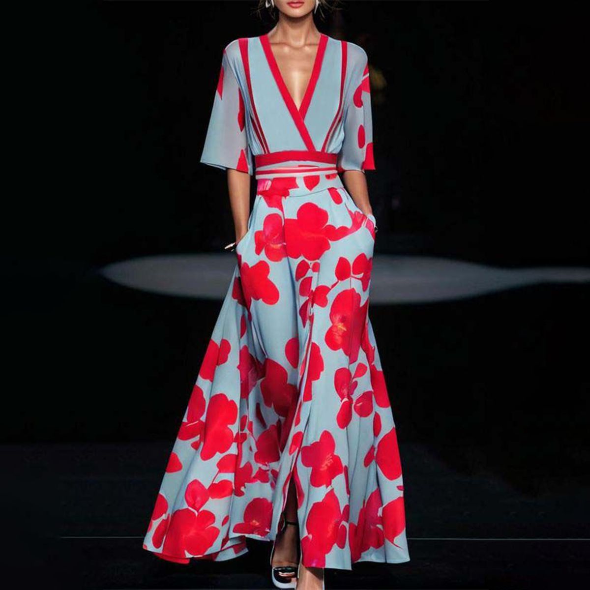 Andrina - Sukienka z eleganckimi rękawami