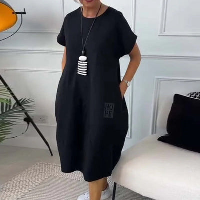 Zuzanna | Letnia Sukienka z Okrągłym Dekoltem